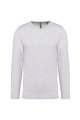 Heren T-shirt lange mouw V Hals Kariban K358 ASH HEATHER